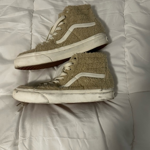 Vans Sk8 Hi Tapered Cozy Hug Desert Cream Fleece High-Top Sneakers - Picture 4 of 5